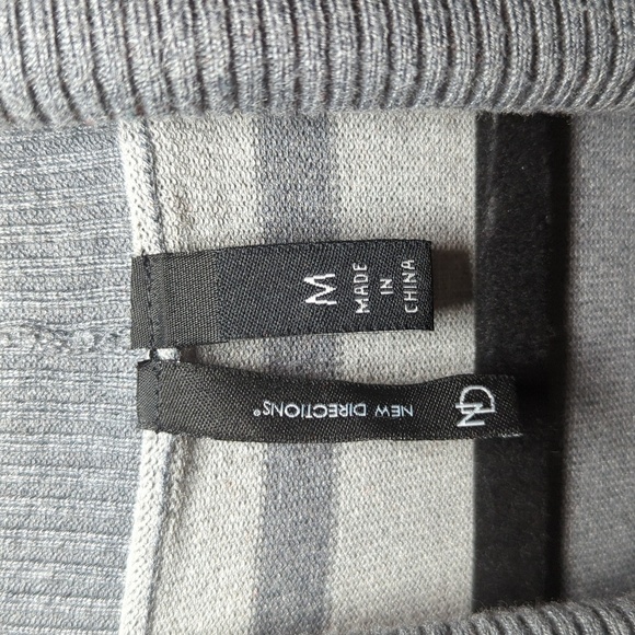 New Directions Gray + Black Belted Open-Front Shawl Collar Cardigan Size M - Picture 2 of 4